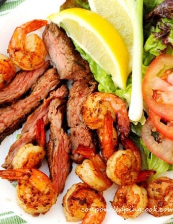 Grilled Flap Steak and Citrus Shrimp Surf and Turf