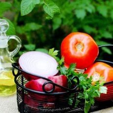 Ingredients for Onion and Tomato Salad