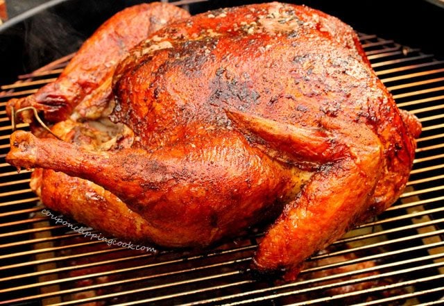 Cooked Turkey on Barbecue Grill