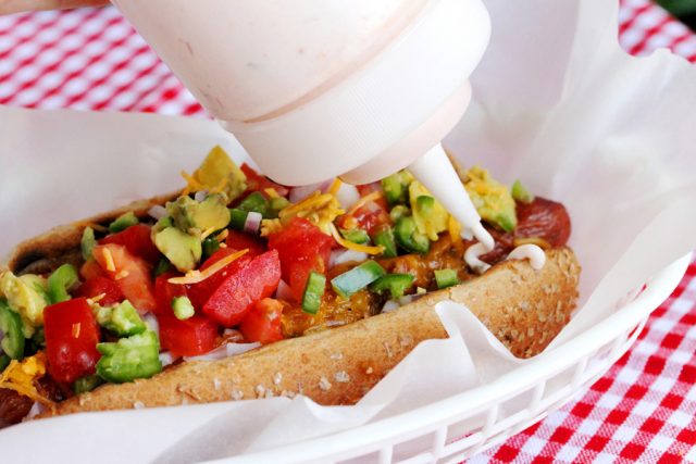 Sour Cream on Hot Dog