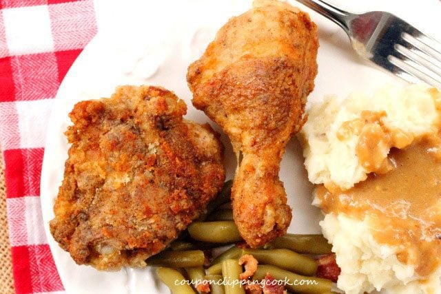 Simple Fried Chicken on dinner plate