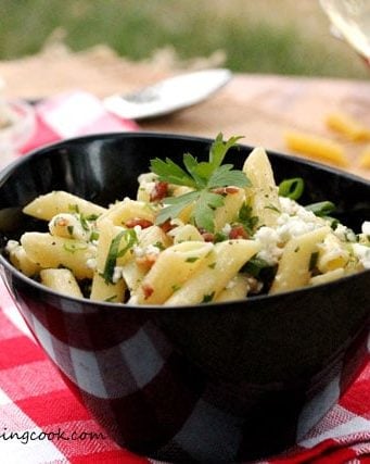 Mostaccioli Pasta with Blue Cheese and Bacon