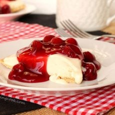 Cherry Cheese Pie on Plate