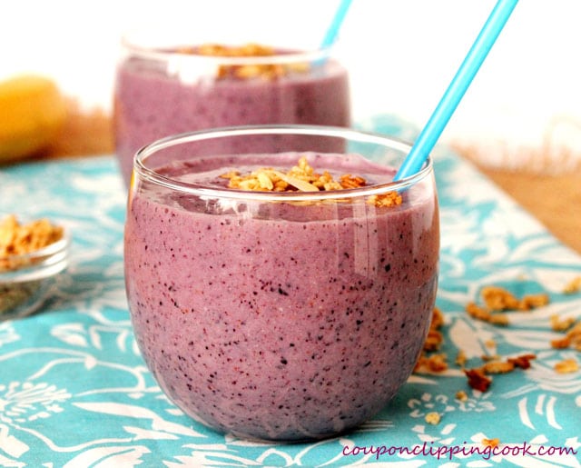 Blueberry Banana and Granola Smoothie Coupon Clipping Cook®