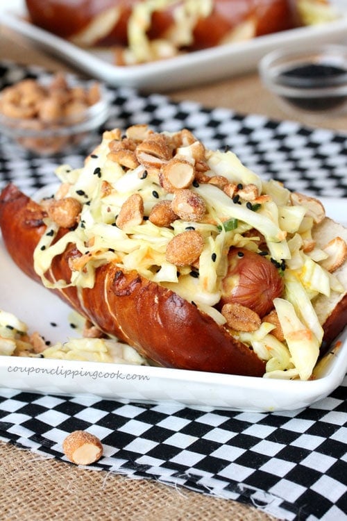 Honey Mustard Slaw Dog on plate