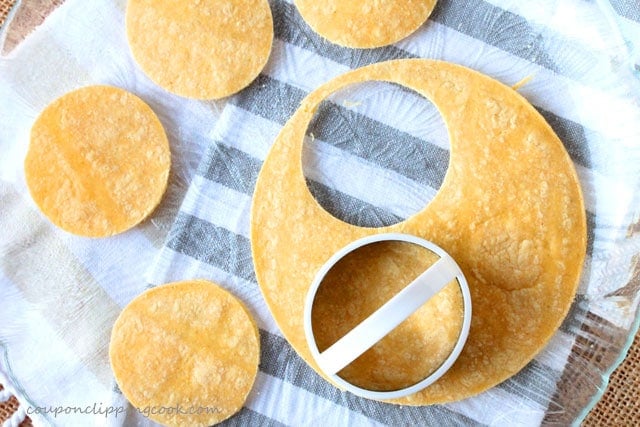 Cutting Corn Tortillas on Plate