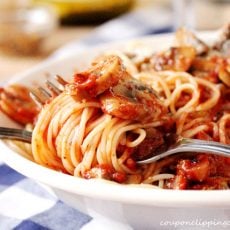 Spaghetti with Marinara and Mushrooms