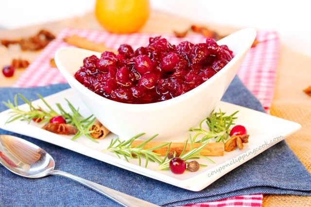 Orange and Spice Whole Cranberry Sauce in bowl