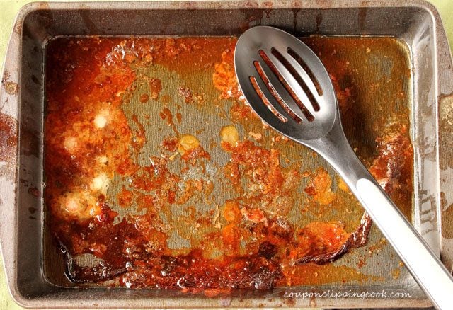 Turkey Drippings in Pan with spoon