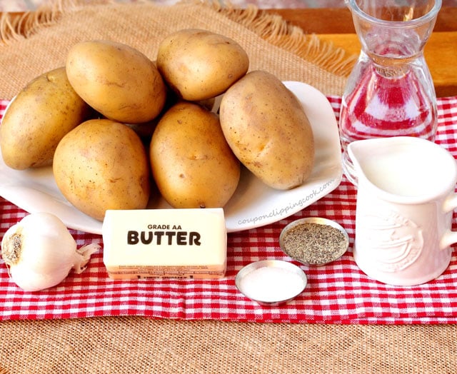 Mashed potato ingredients on plate