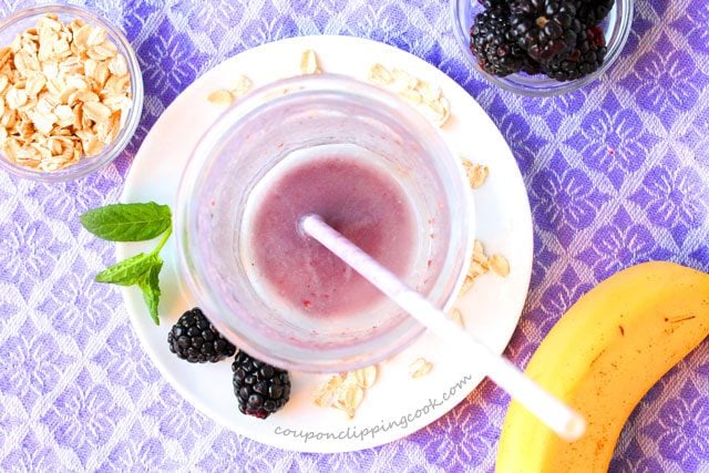 Empty Glass of Blackberry Smoothie