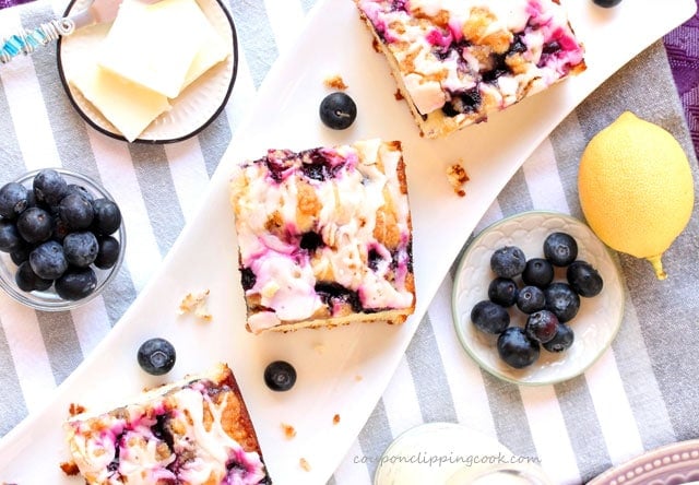 Blueberry Coffee Cake with Streusel on plate