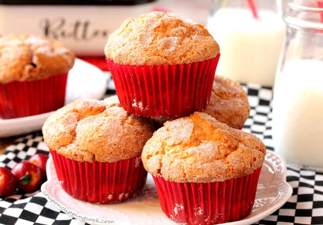 Sour Cream Coffee Cake Muffins on plate