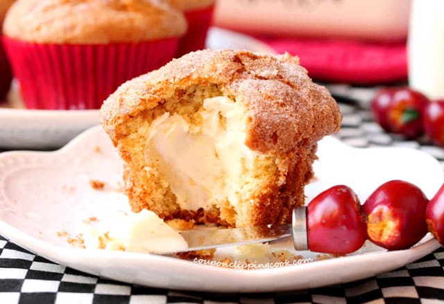 Butter on sour cream muffin on plate