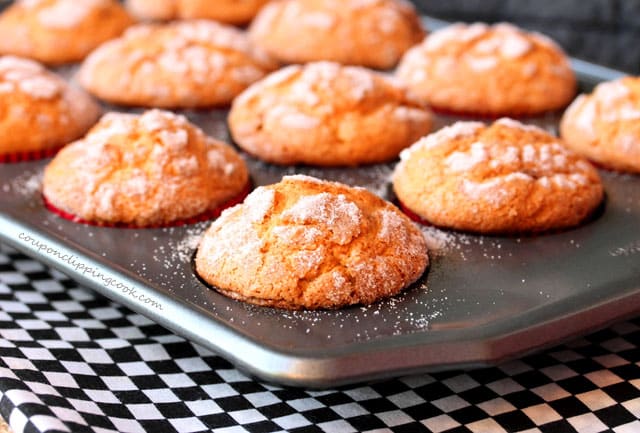 Sour Cream Coffee Cake Muffins in pan