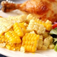Corn off the cob on plate