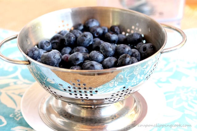 Blueberries in Colander