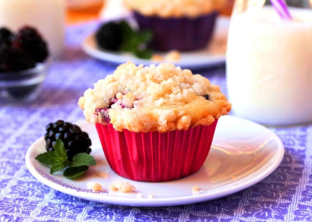 Blackberry Streusel Muffin on plate
