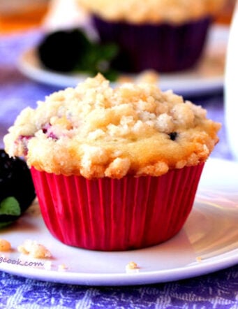 Blackberry Muffins with Crumble Topping